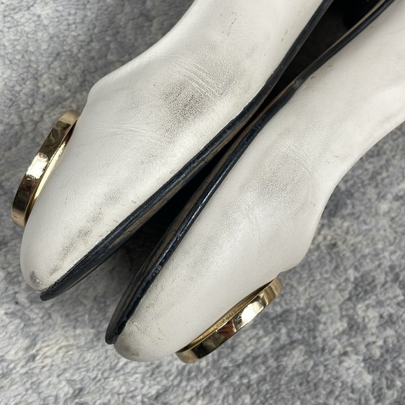 Valentino Calliope Leather Ballet Flats V Medallion Ivory Cream Sz 8 - Picture 10 of 14